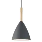 DFTP by Nordlux Pure 20 Pendel Lampe Metall og Tre Grå | Egnet for E27